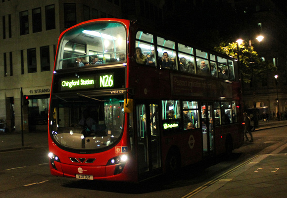 Route N26, Tower Transit, VN36126, BJ11DUY, Charing Cross
