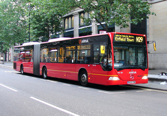 Route N29, Arriva London, MA136, BX55FWW, Northumberland Ave