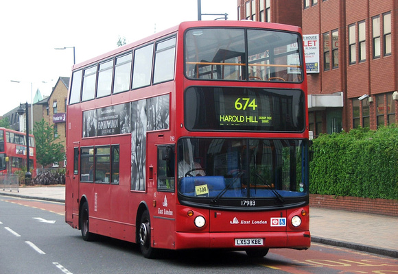 Route 674, East London ELBG 17983, LX53KBE, Romford