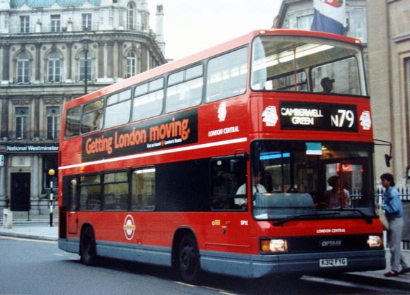 Route N79, London Central, SP12, K312FYG, Trafalgar Square