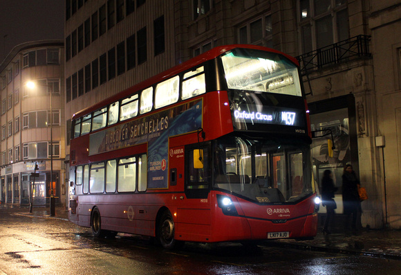 Route N137, Arriva London, HV318, LK17AJO, Oxford Circus