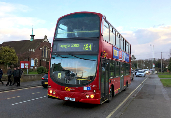 Route 684, Go Ahead London, WVL215, LX06DYV, Orpington