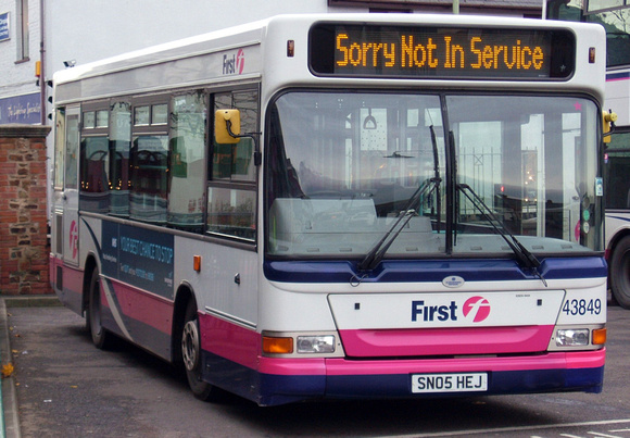 Route Not In Service, First 43849, SN05HEJ, Barnstaple