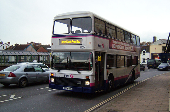 Route Free Bus, First 34004, K804ORL, Barnstaple