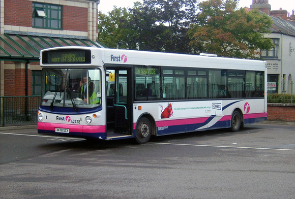 Route Not In Service, First 42478, X478SCY, Barnstaple