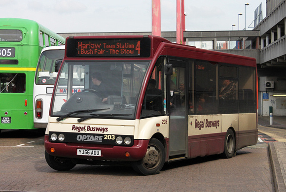 Route 4, Regal Busways 203, YJ56AOU, Harlow
