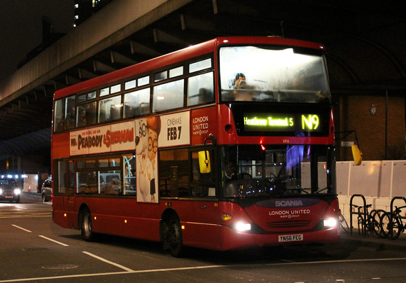 Route N9, London United RATP, SP6, YN56FEG, Hammersmith