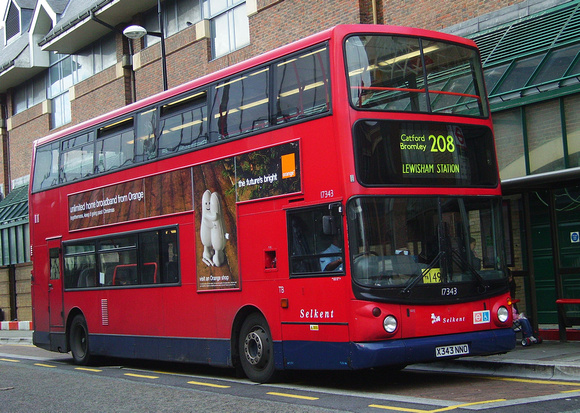 Route 208, Selkent ELBG 17343, X343NNO, Bromley