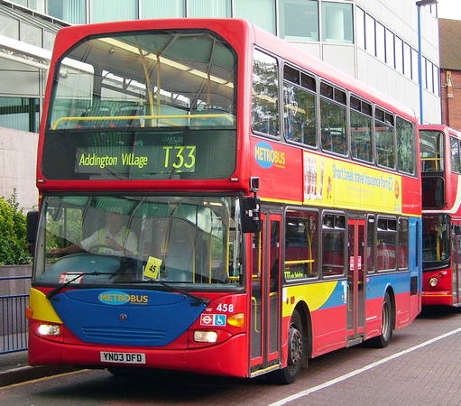 Route T33, Metrobus 458, YN03DFD, Croydon