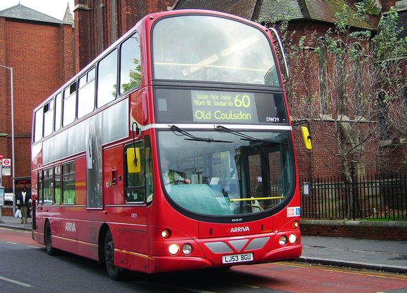 Route 60, Arriva London, DW29, LJ53BGU, Croydon