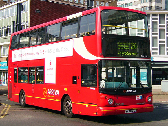 Route 250, Arriva London, DLA208, W408VGJ, Croydon