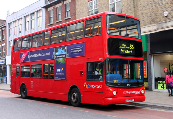 Route 86, Stagecoach London 17874, LX03NFY, Ilford
