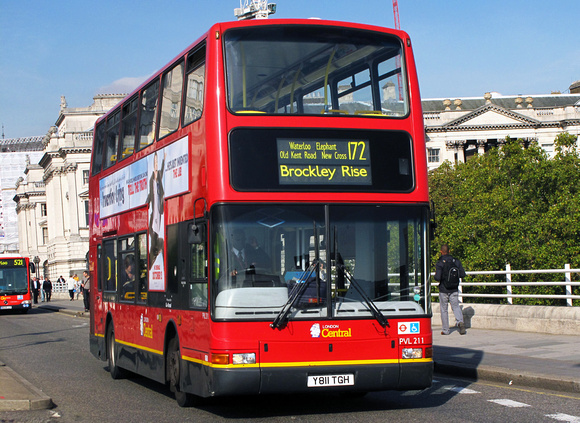 Route 172, London Central, PVL211, Y811TGH, Waterloo