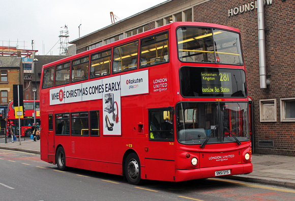 Route 281, London United RATP, TA213, SN51SYS, Hounslow
