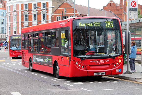 Route 283, London United RATP, SK07DYO, Hammersmith
