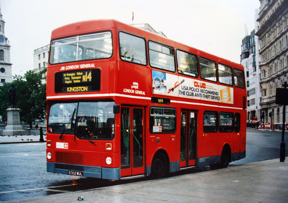 Route N14, London General, M1302, B302WUL, Trafalgar Square