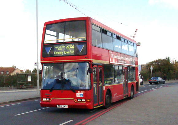 Route 474, Docklands Buses, TL923, PO51UMY, North Woolwich