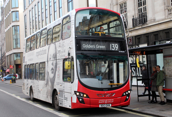 Route 139, London Sovereign RATP, VH45103, BD13OHW, The Strand