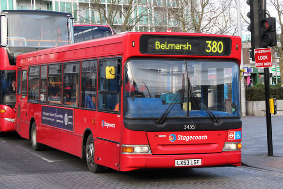 Route 380, Stagecoach London 34551, LX53LGF, Woolwich