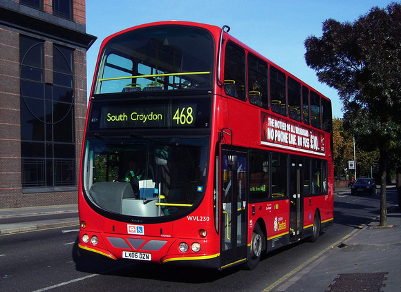 Route 468, London Central, WVL230, LX06DZN, Croydon