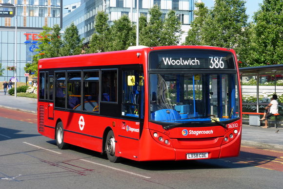 Route 386, Stagecoach London 36332, LX58CDE, Woolwich