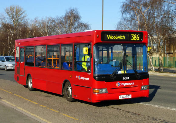Route 386, Stagecoach London 34384, LX03BZS, Plumstead