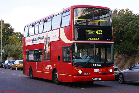 Route 432, Arriva London, DLA154, V354DGT, Crystal Palace