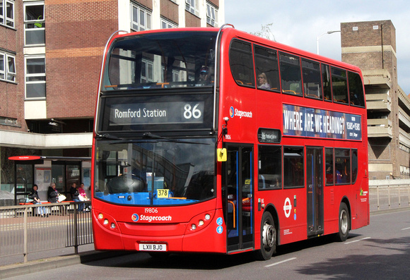 Route 86, Stagecoach London 19806, LX11BJO, Romford