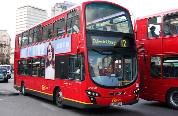 Route 12, Go Ahead London, WVL383, LX60DXR, Trafalgar Square