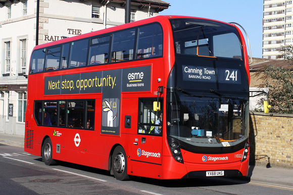 Route 241, Stagecoach London, 11022, YX68UKG, Stratford