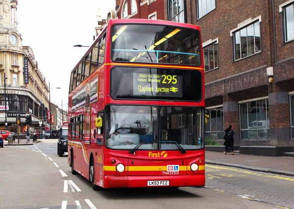 Route 295, First London, TNA33353, LK53FCZ, Clapham Junction