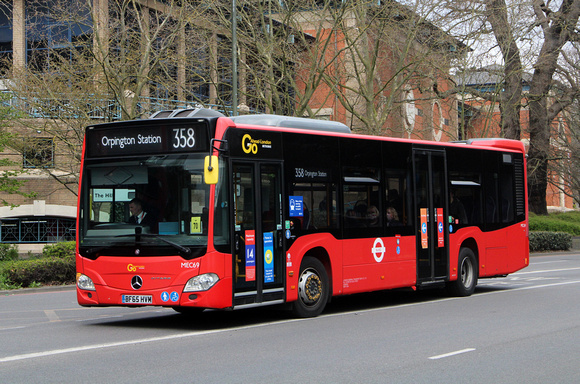 Route 358, Go Ahead London, MEC69, BF65HVM, Bromley