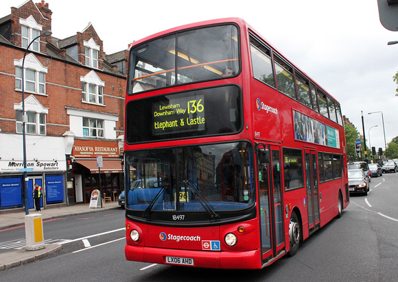 Route 136, Stagecoach London 18497, LX06AHD, Catford