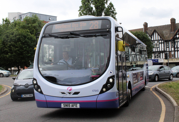 Route 28, First Essex 47645, SN15AFE, Pitsea