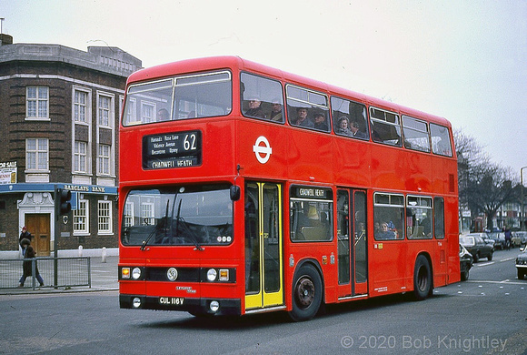 Route 62, London Transport, T116,  CUL116V, Barking