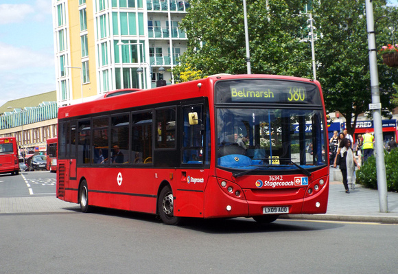 Route 380, Stagecoach London 36342, LX09ADO, Woolwich