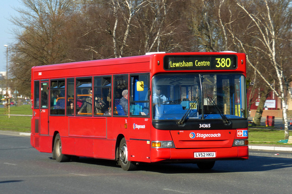 Route 380, Stagecoach London 34365, LV52HKU, Plumstead