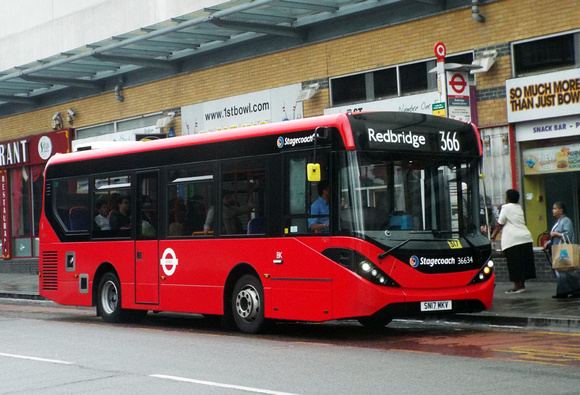 Route 366, Stagecoach London 36634, SN17MKV, Ilford