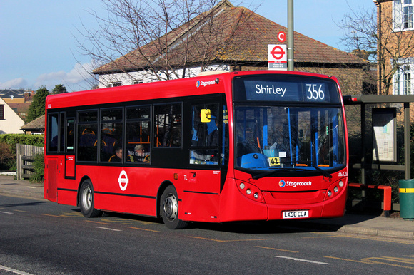 Route 356, Stagecoach London 36321, LX58CCA, Elmers End