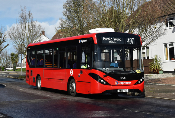 Route 497, Stagecoach London 37541, YW19VUD, Harold Hill