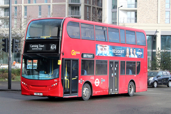 Route 474, Go Ahead London, E202, SN61BKJ, Canning Town