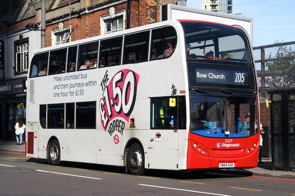 Route 205, Stagecoach London 12337, SN64OGK, Shoreditch