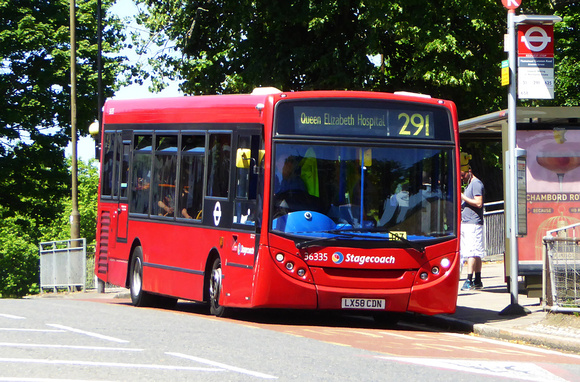 Route 291, Stagecoach London 36335, LX58CDN, Plumstead