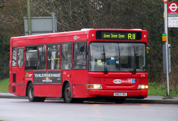 Route R11, Metrobus 278, SN03YBS, Green St Green
