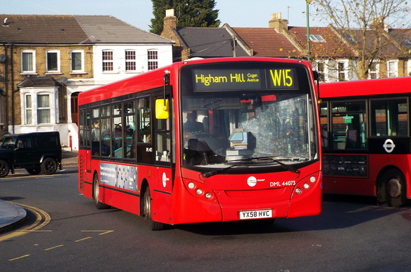 Route W15, Tower Transit, DML44073, YX58HVC, Leytonstone
