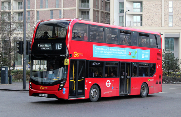 Route 115, Go Ahead London, EH140, YW17JUJ, Canning Town
