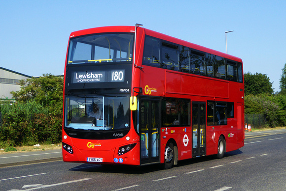 Route 180, Go Ahead London, MHV51, BV66VGY, Belvedere
