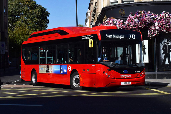 Route 70, London United RATP, BE37015, LJ18FJX, Chepstow Road