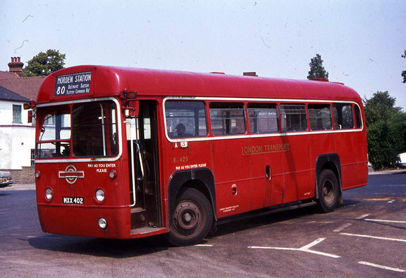 Route 80, London Transport, RF425, MXX402, Belmont