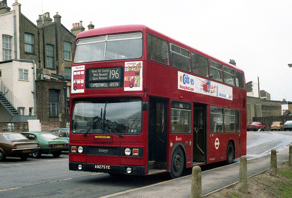 Route 196, London Transport, T927, A927SYE, Norwood Junction